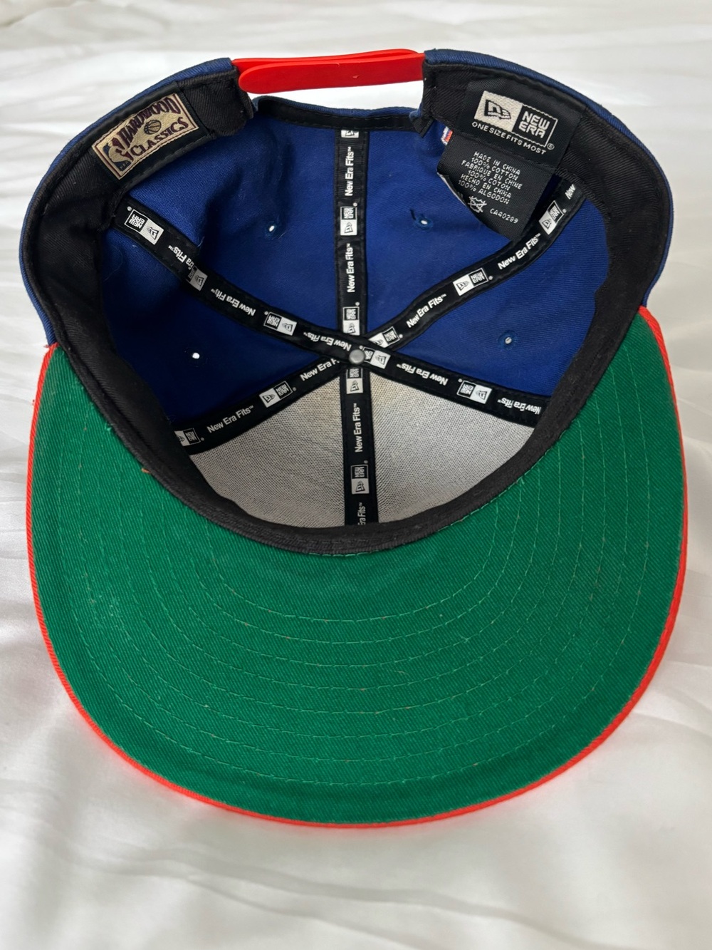 New Era New York Knicks Blue and Orange Snapback Hat - Picture 5 of 6